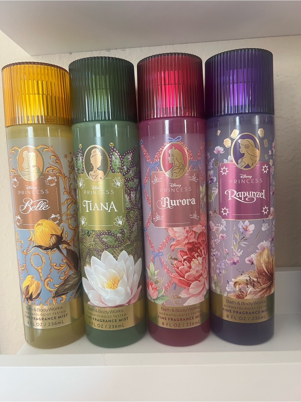 Bath & Body Works Princess Fragrance Mist Set - Yellow, Green, Red, Purple Set